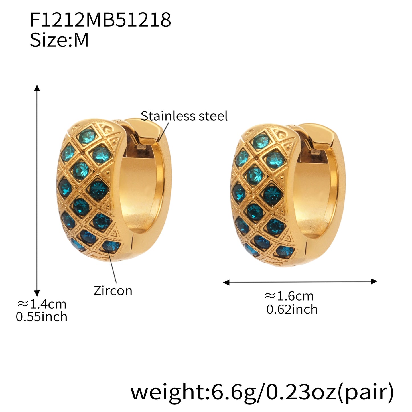 Boucles d'oreilles créoles en cristal à texture matelassée colorée 