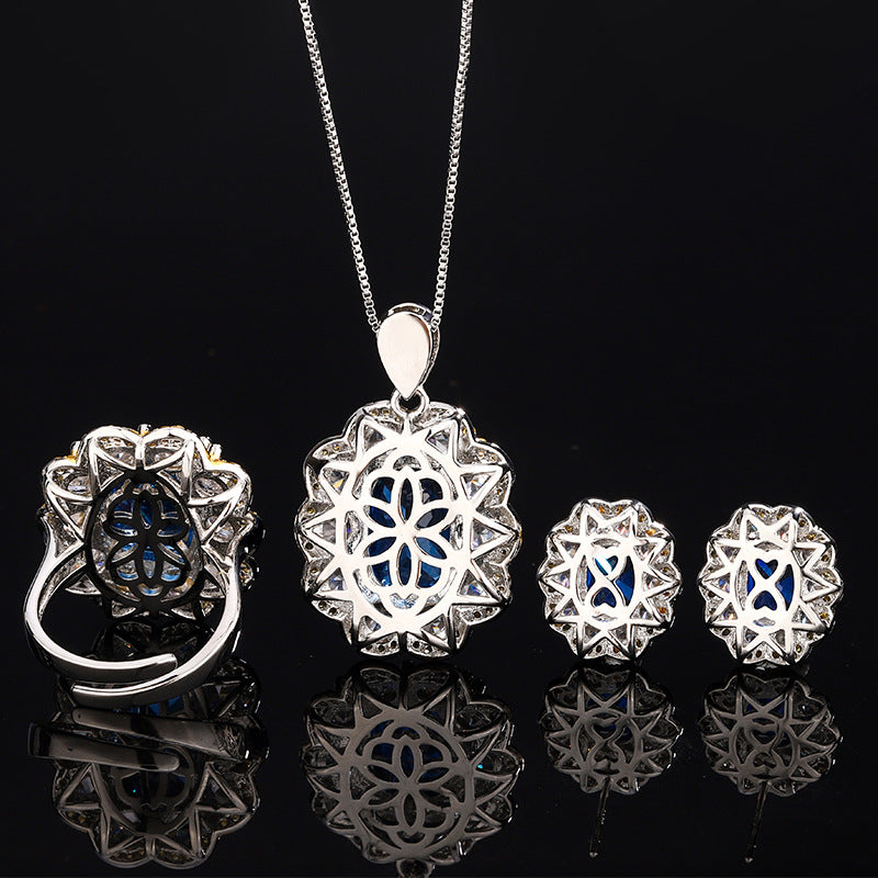 Luxury Blue Gemstone Jewelry Set
