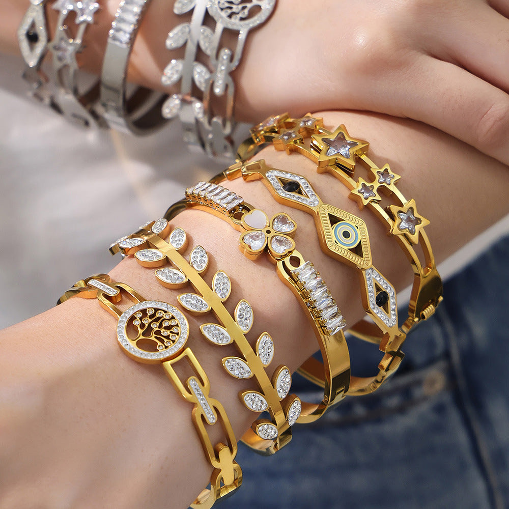 Crystal Symbolic Stackable Bangle Collection
