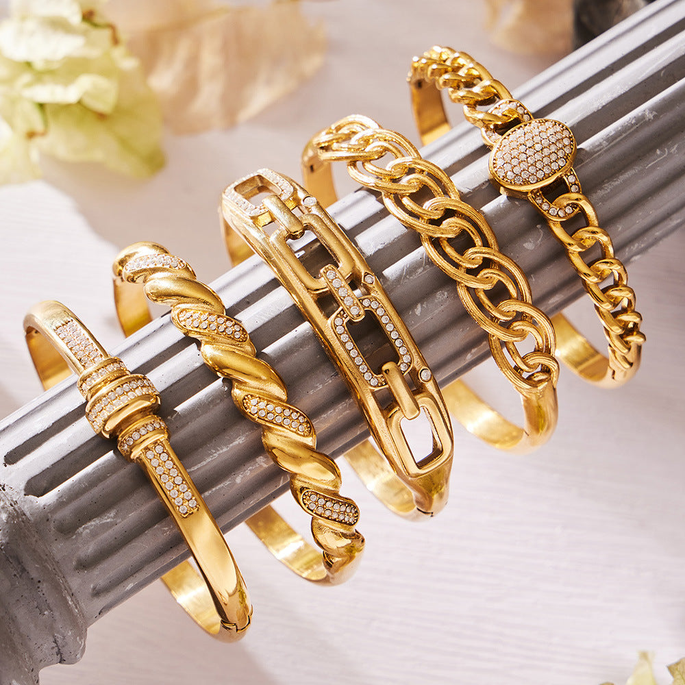 Textured Crystal Bangle Collection