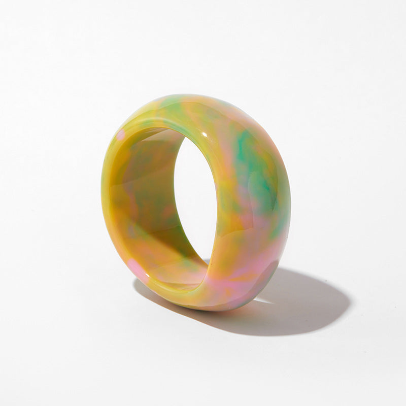 Pastel Watercolor Marbled Chunky Resin Bangle
