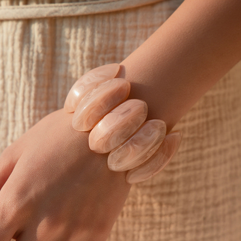 Bold Marbled Resin Chunky Link Bracelet