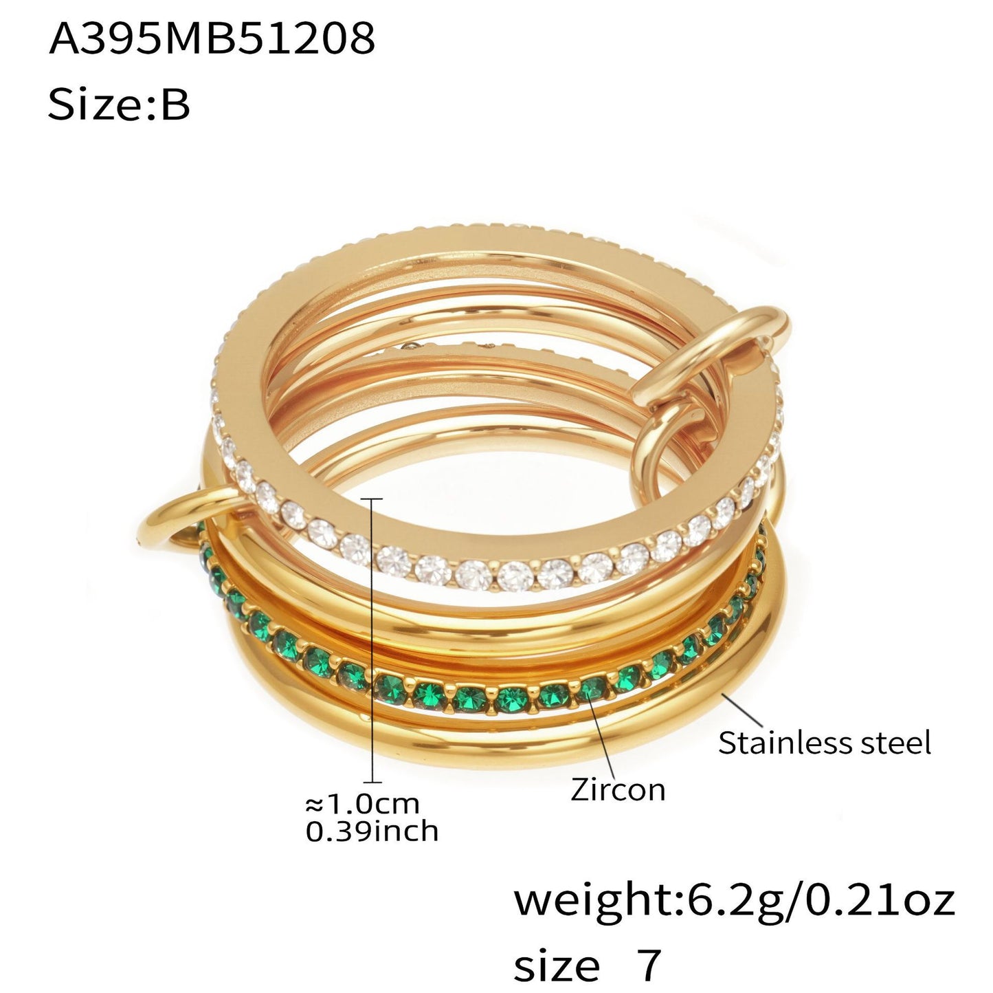 Stacked Multi-Band Linked Rings