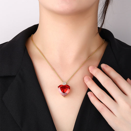 Timeless Romantic Heart Gemstone Necklace