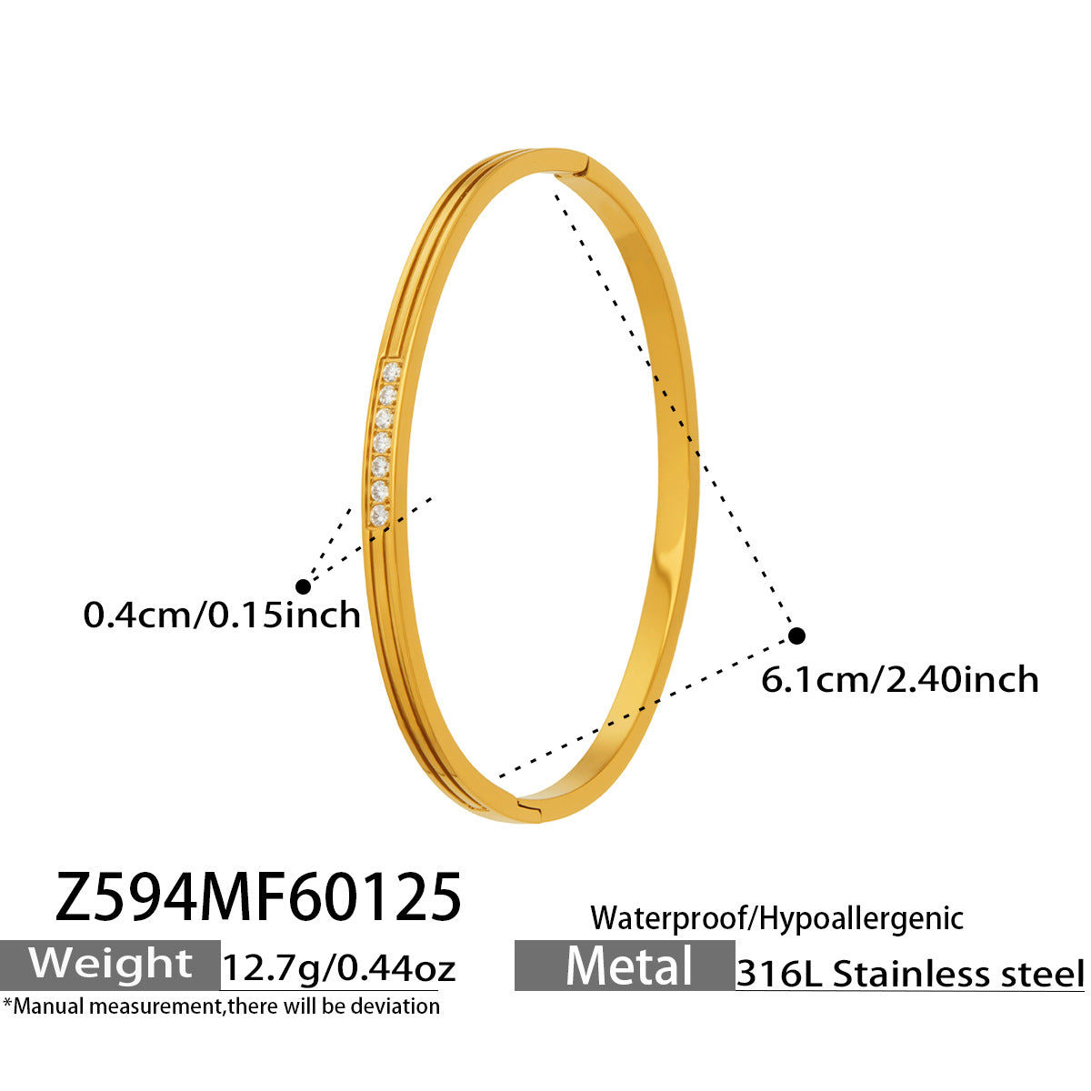 Elegant Grooved Crystal Stackable Bangles