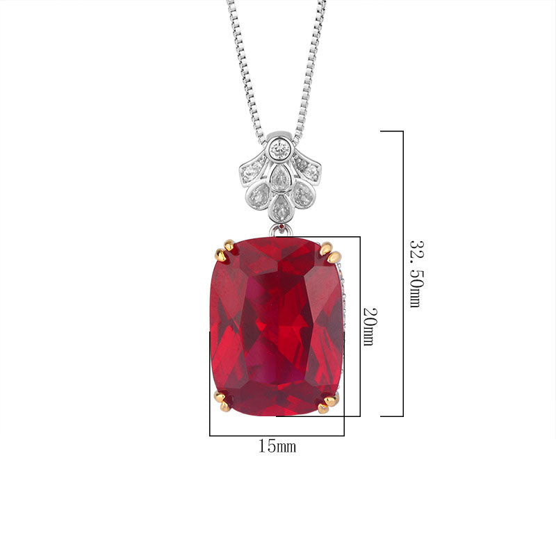 Radiant Cut Multi-Color Crystal Pendant Necklace
