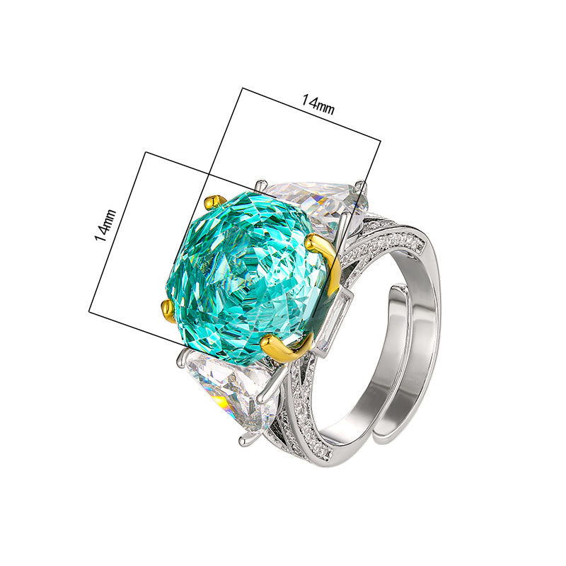 Elegant Rose Faceted Gemstone Ring With Trillion Accents
