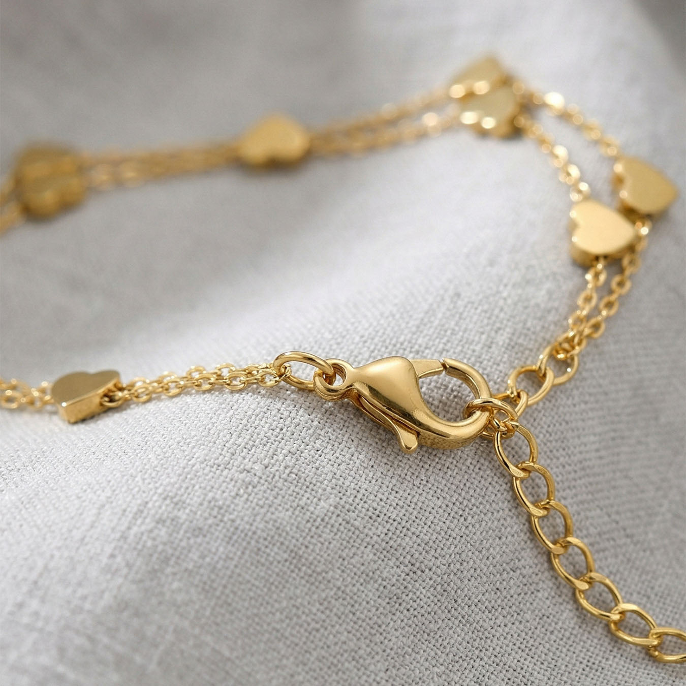 Double Layer Dainty Heart Bracelet