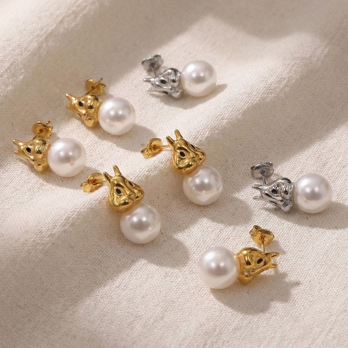 Whimsical Forest Squirrel Pearl Jewelry Set