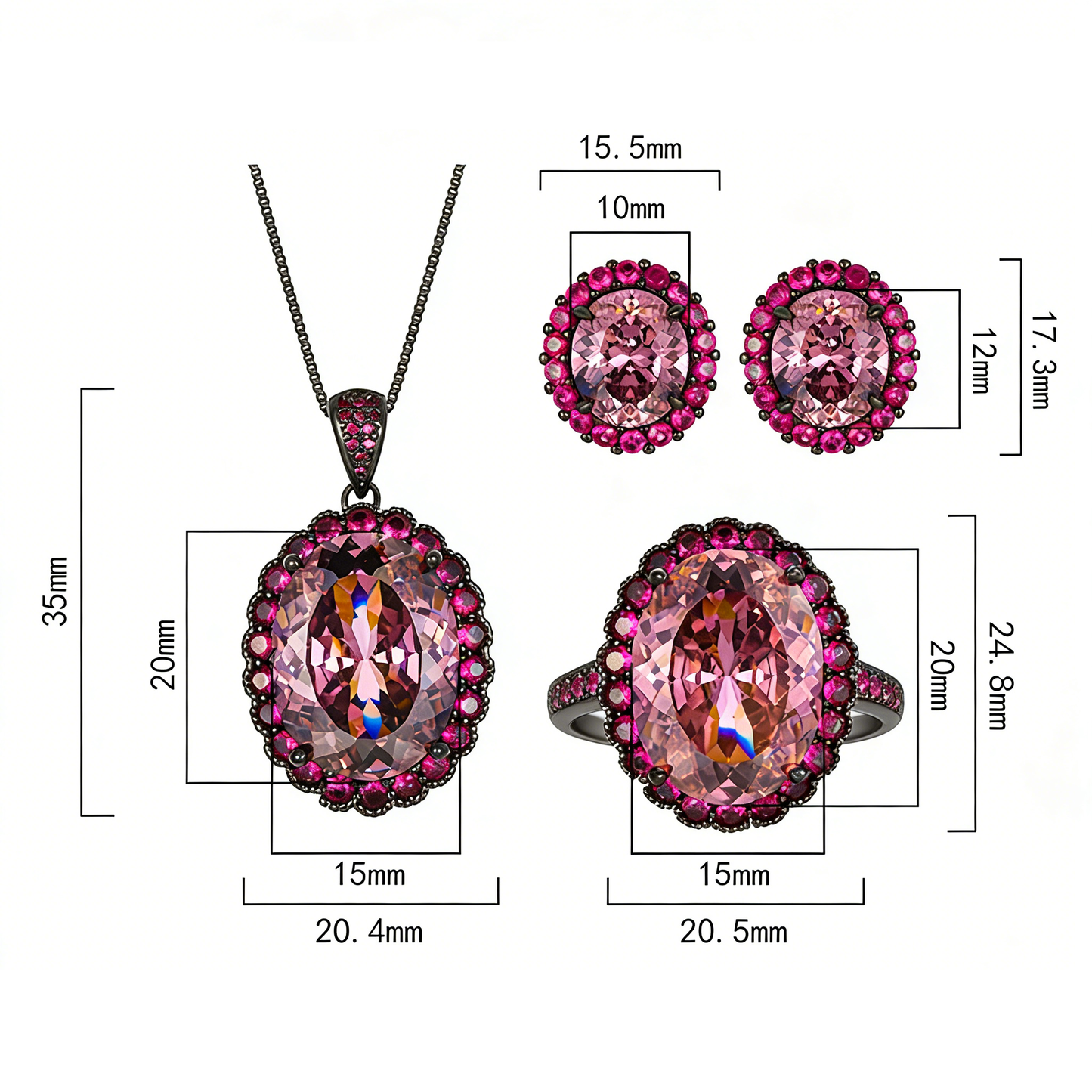 Vintage Gothic Royal Purple Jewelry Set
