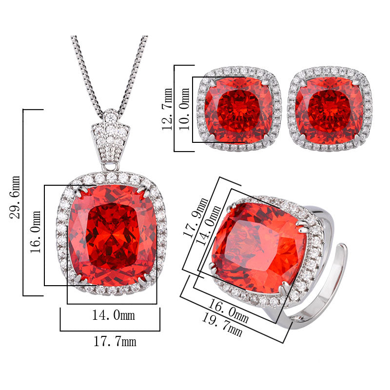 Regal Ruby Red Crystal Jewelry Set