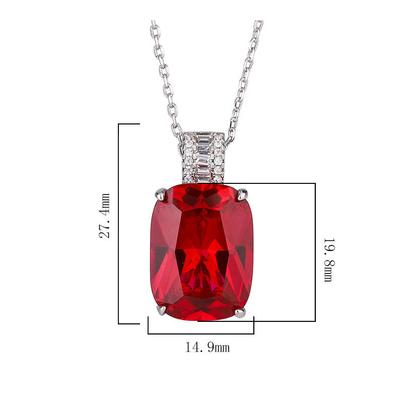 Luxury Radiant Cushion-Cut Gemstone Filigree Pendant Necklace