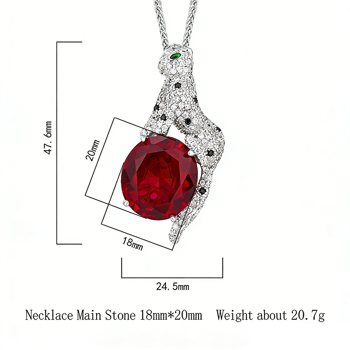 Sparkling Pave Panther Gemstone Statement Necklace