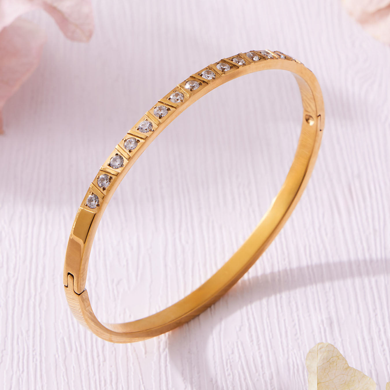 Timeless 18K Gold Zircon Bangles