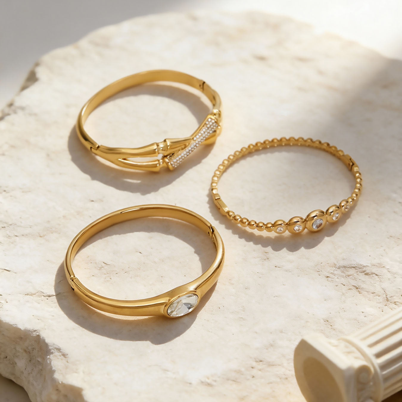 Bracelet vintage en cristal doré 