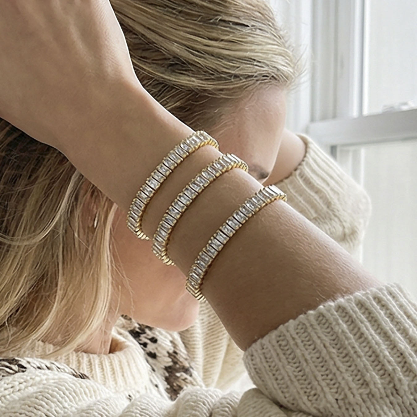 Luxurious Baguette Crystal Wrap Bracelet