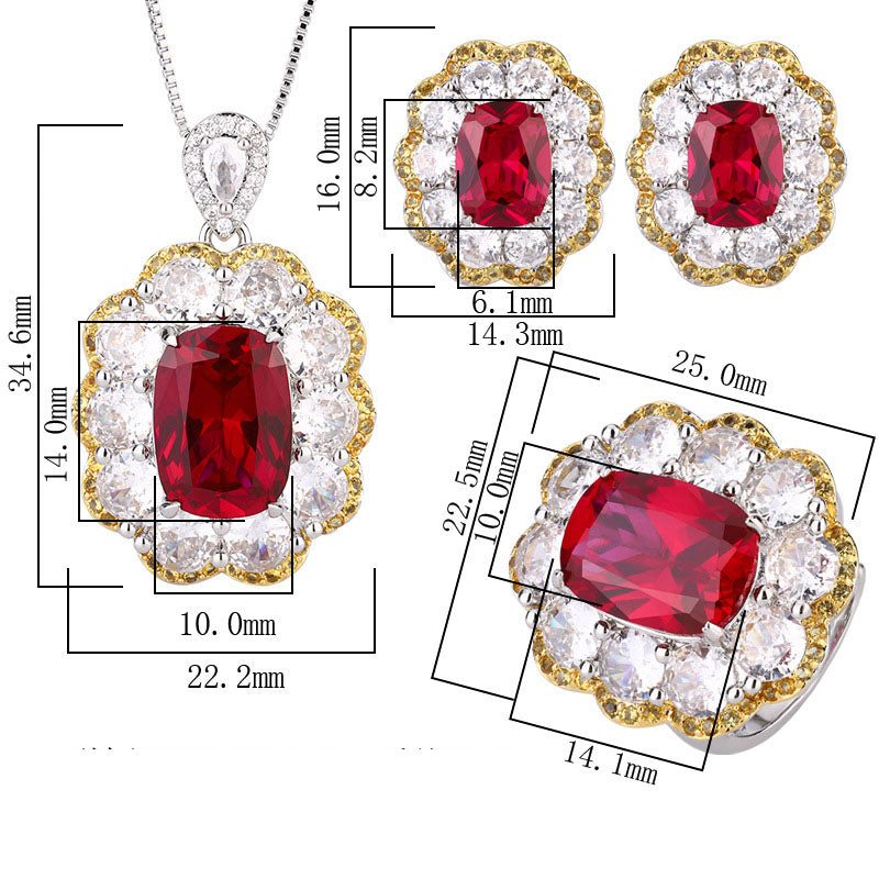 Luxury Ruby Jewelry Set with Diamonds