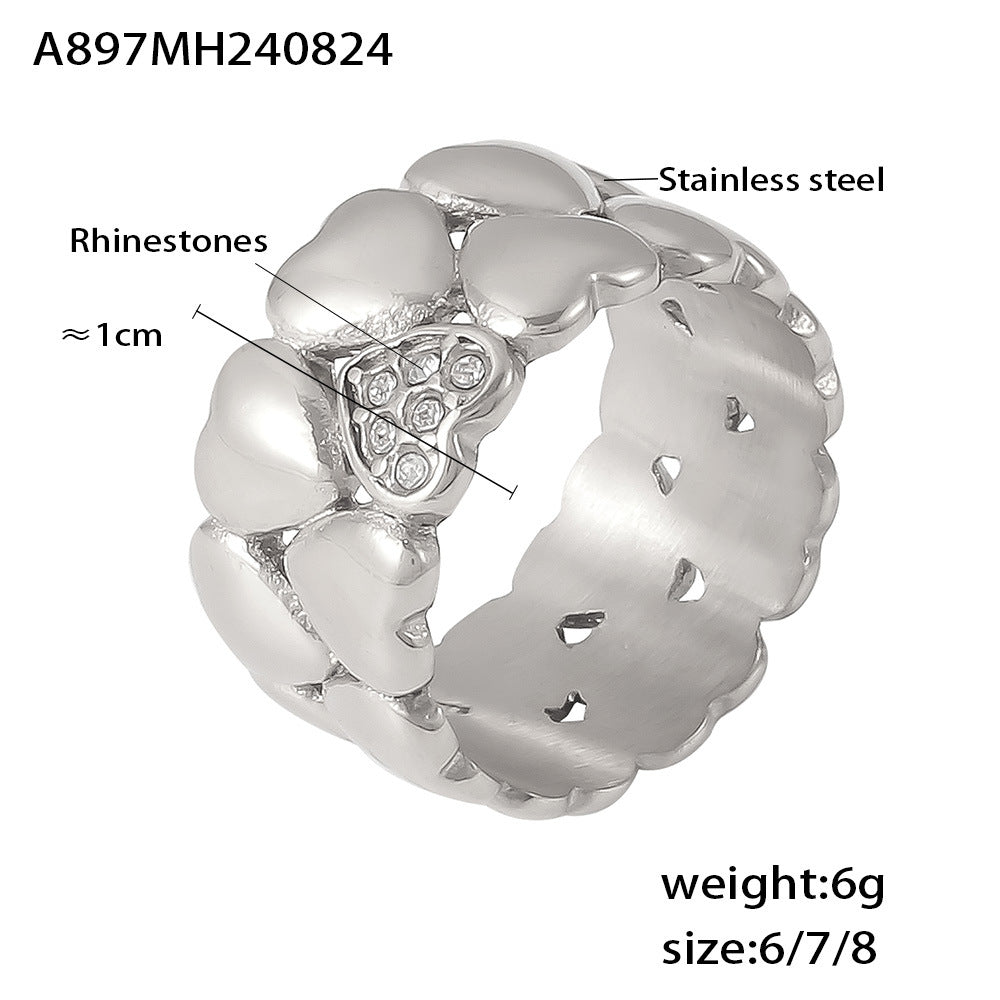 18K Gold Vintage Heart Double - layered Rings - Shuling Jewelry