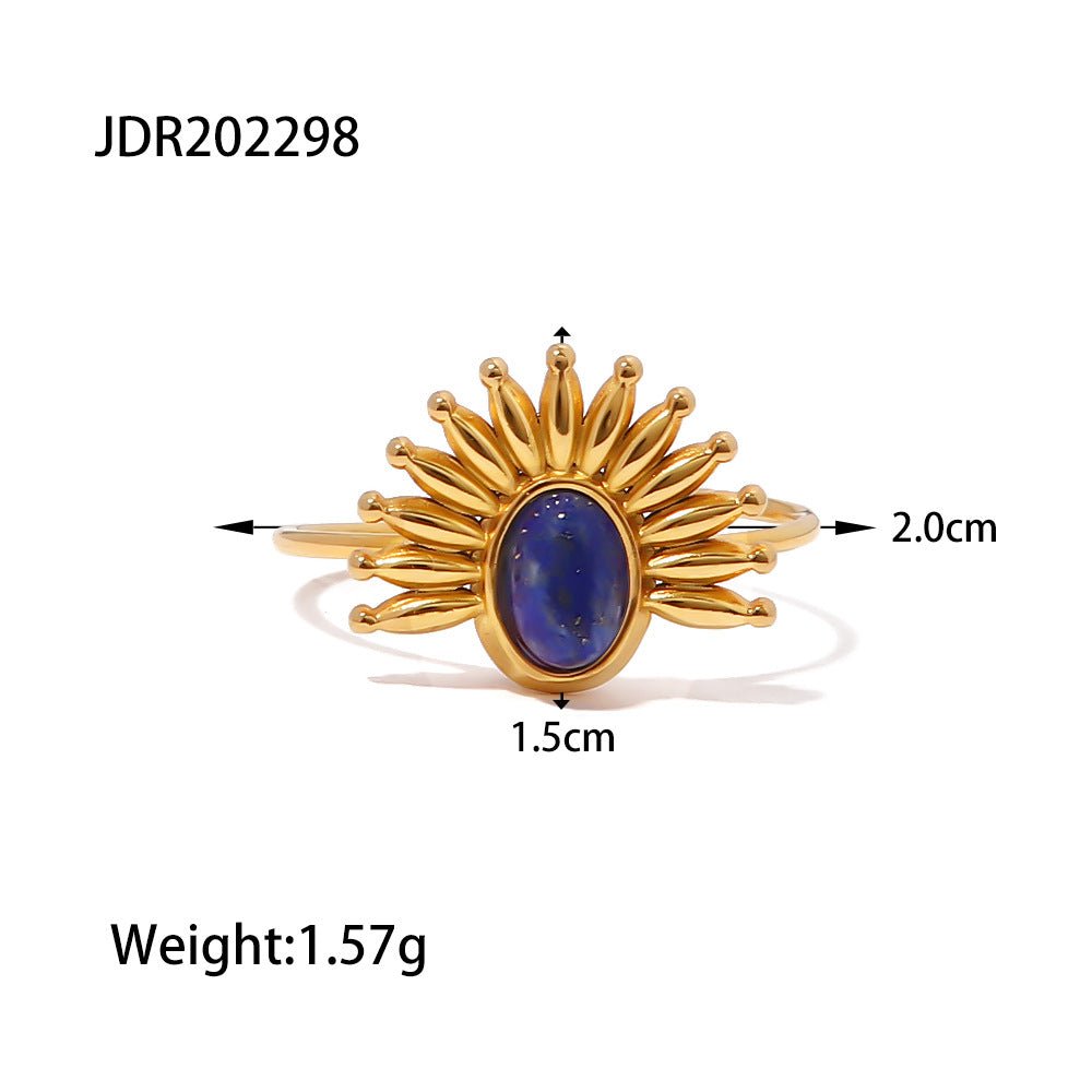 18K Gold Nature Stone Rings - Shuling Jewelry