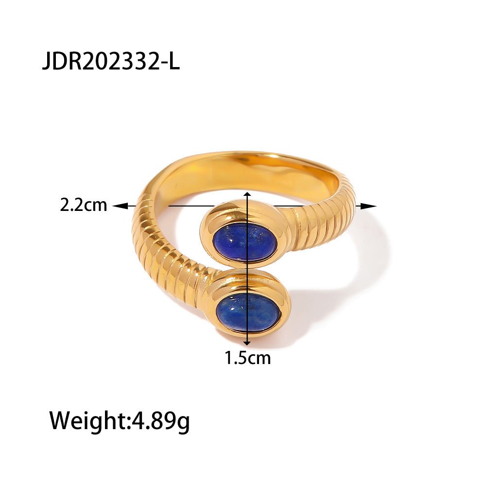 18K Gold Nature Stone Rings - Shuling Jewelry