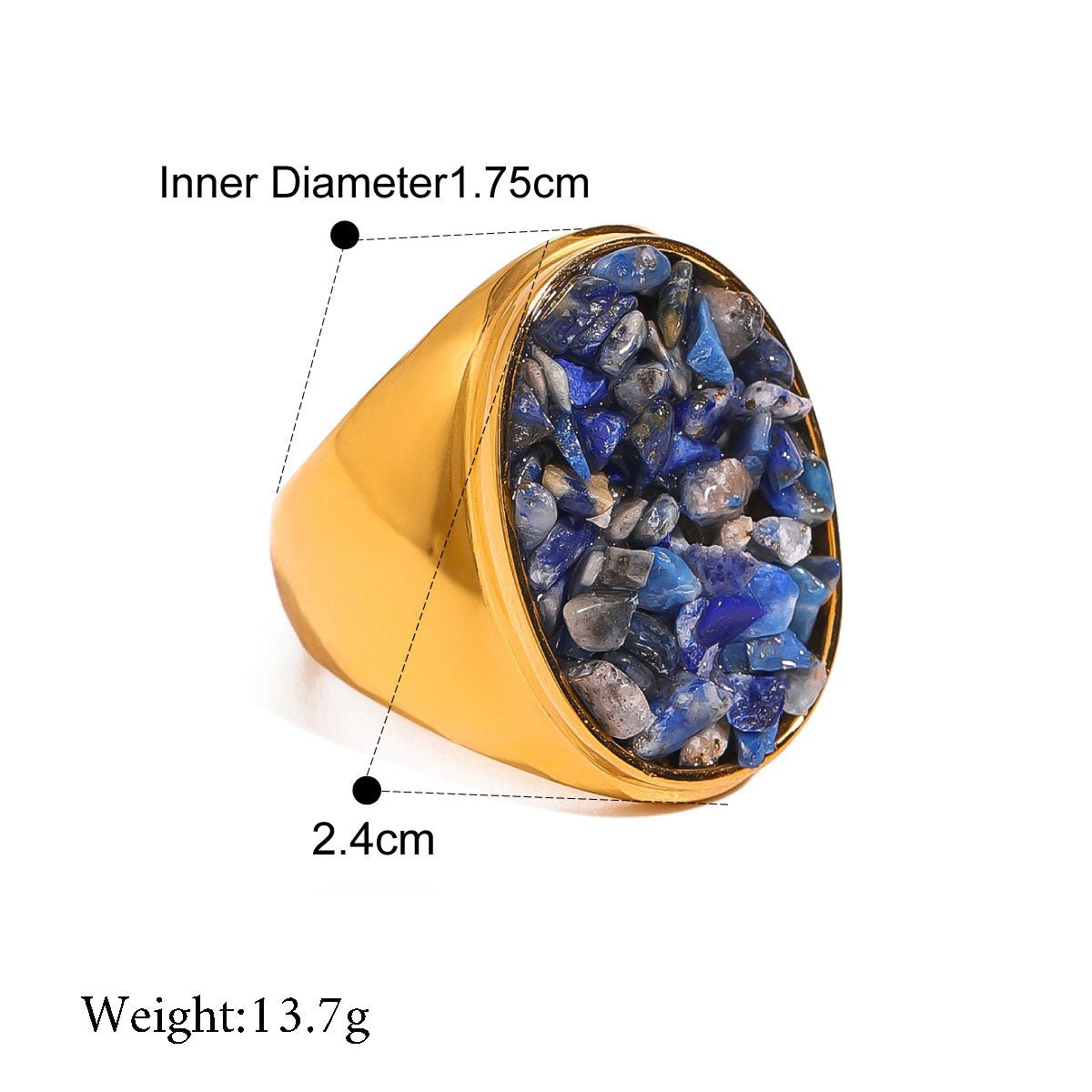 18K Gold Nature Stone Rings - Shuling Jewelry