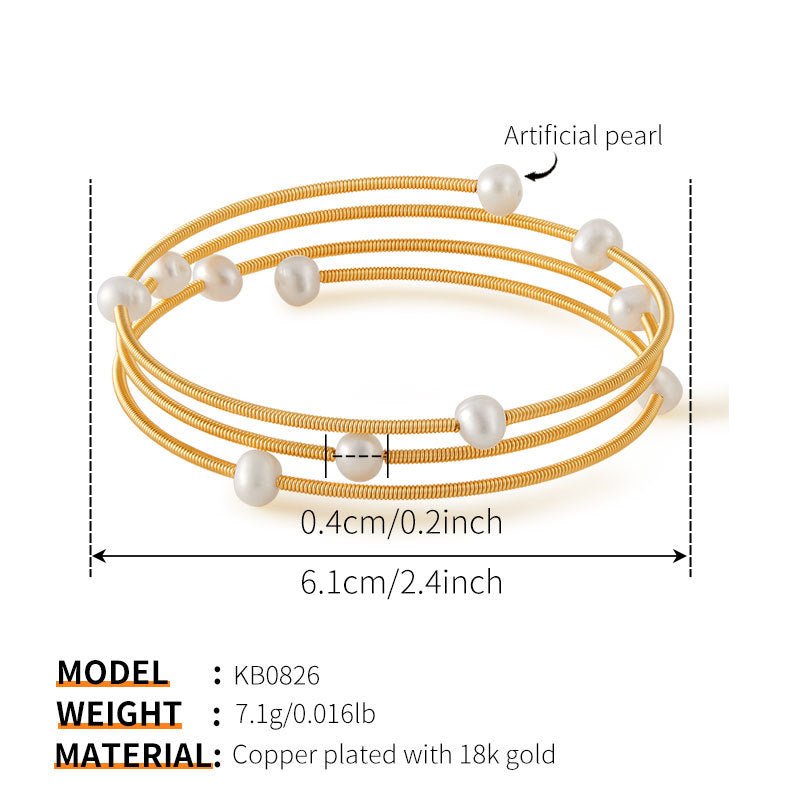 18K Gold Handmade Pearl Bracelets - Shuling Jewelry