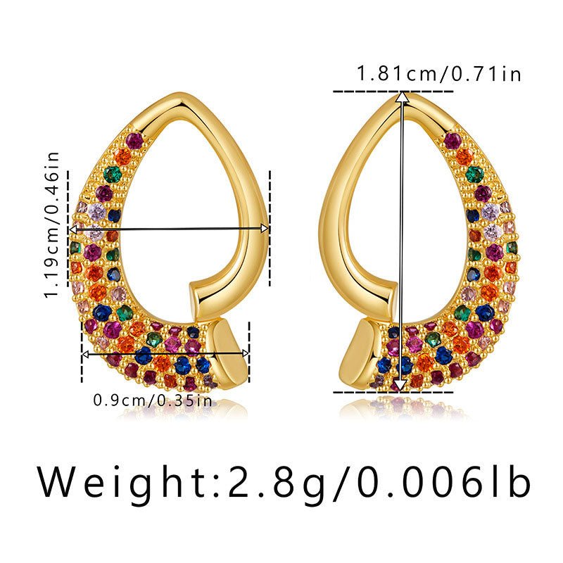 18K Gold Geometrically Irregular Ear Studs - Shuling Jewelry