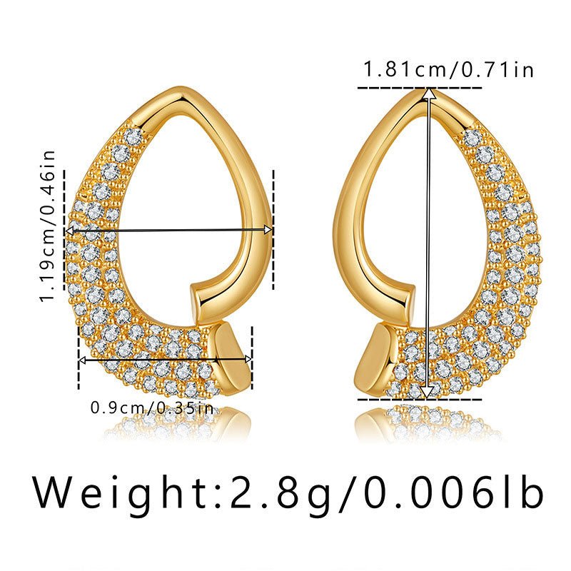 18K Gold Geometrically Irregular Ear Studs - Shuling Jewelry
