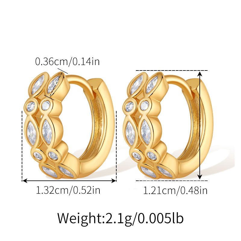 18K Gold Retro Chic Ear Studs - Shuling Jewelry