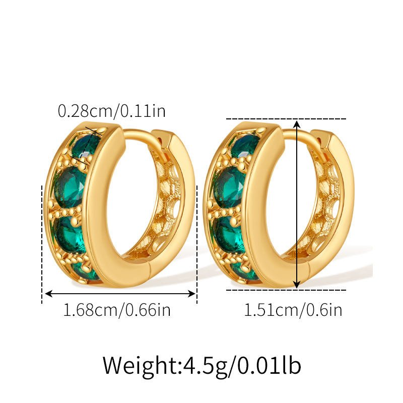 18K Gold Sparkling Zircon Earrings - Shuling Jewelry
