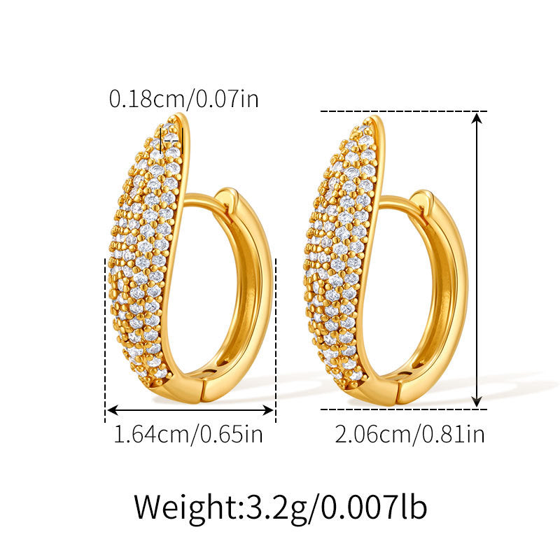 Zirconia Teardrop Hoop Earrings