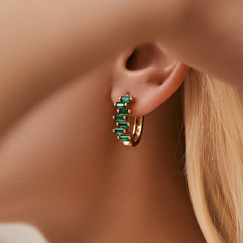 18K Gold Mulcolored Zircon Earrings - Shuling Jewelry