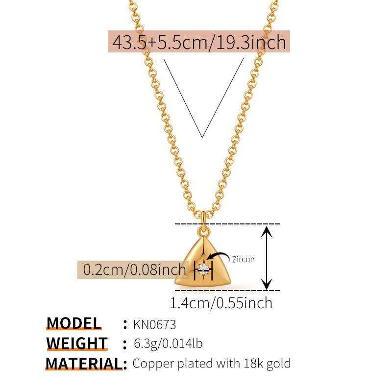 18K Gold Geometric Pendant Necklace - Shuling Jewelry