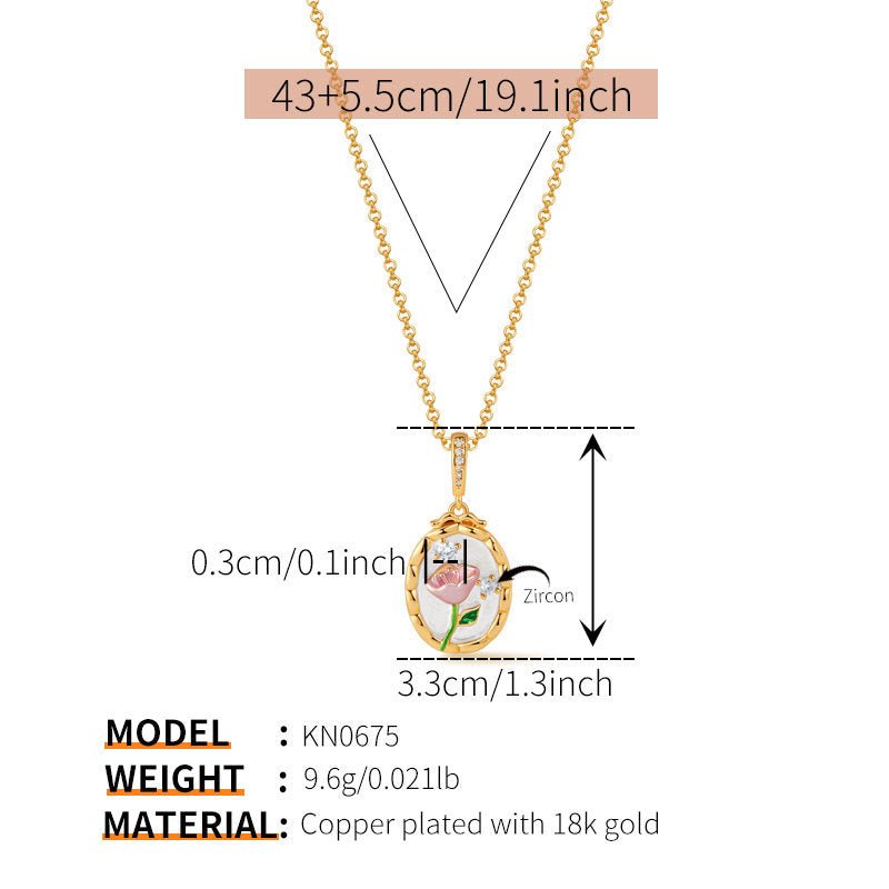 18K Gold Flower Pendant Necklace - Shuling Jewelry