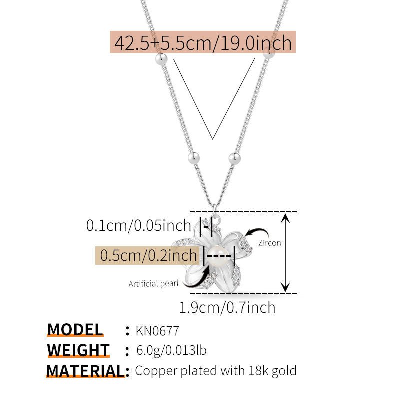 18K Gold Irregular Flower Pearl Necklace - Shuling Jewelry