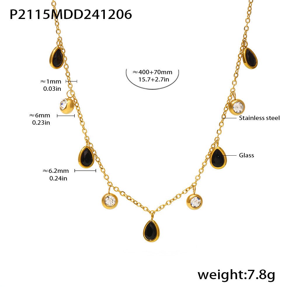 Teardrop Zircon Clavicle Necklace - Shuling Jewelry