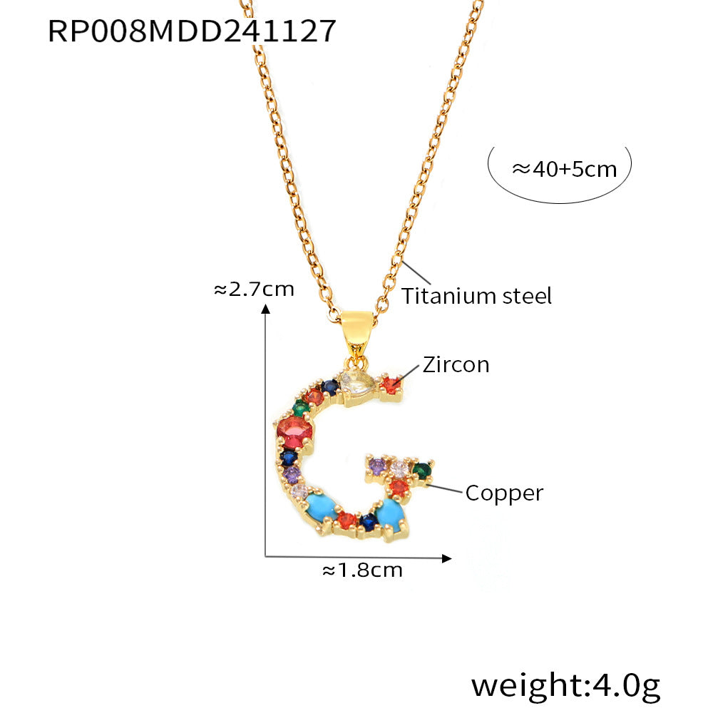 Zircon Letter Necklace