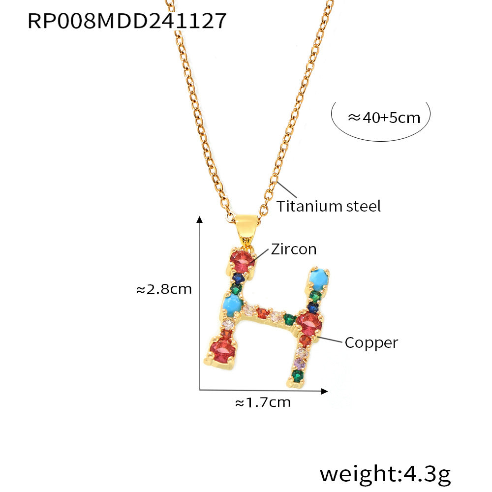 Zircon Letter Necklace