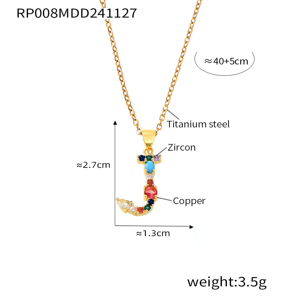 Zircon Letter Necklace