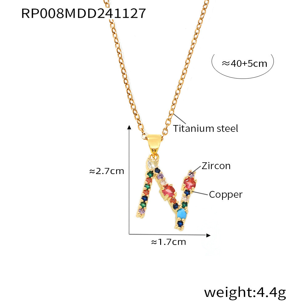 Zircon Letter Necklace