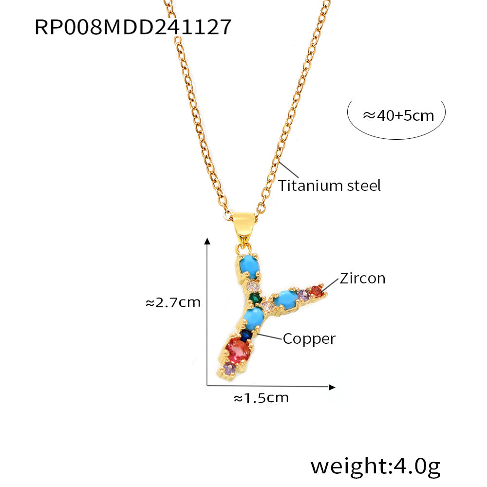 Zircon Letter Necklace