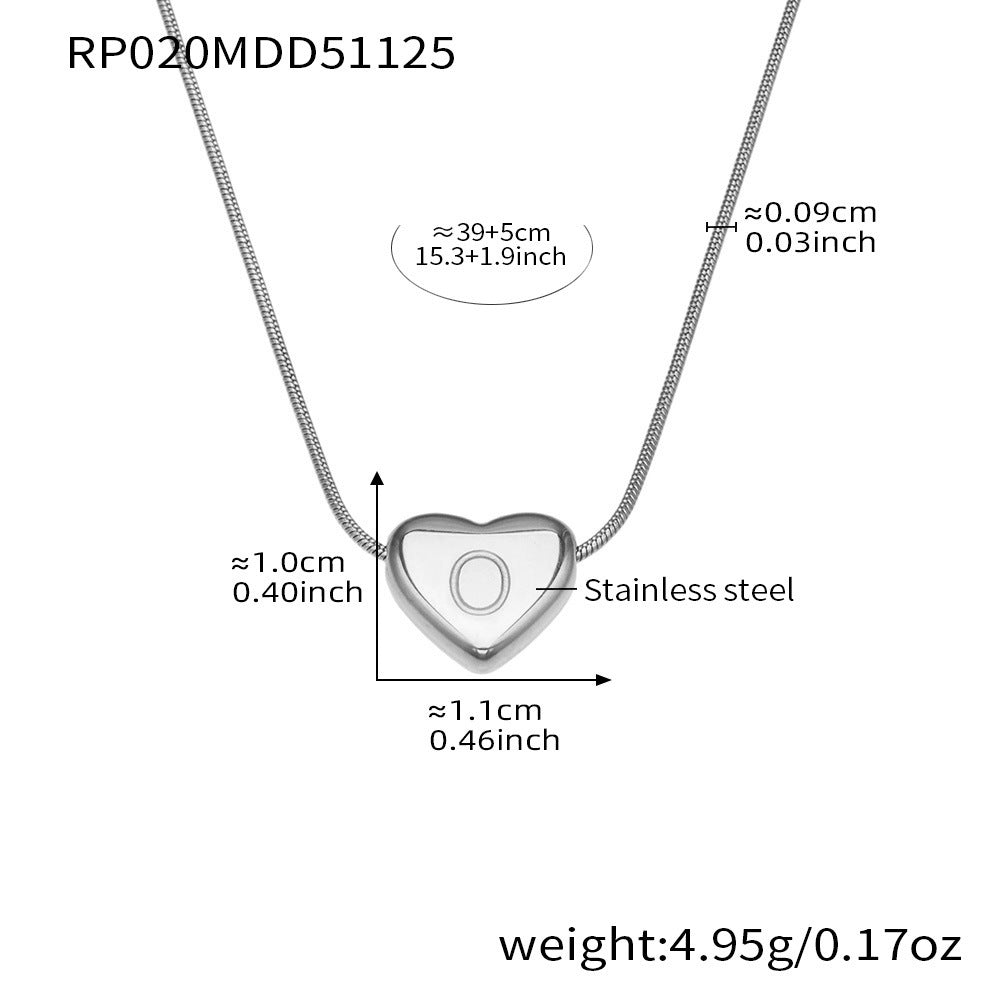 18K Gold Letter Heart Pendant Necklaces - Shuling Jewelry