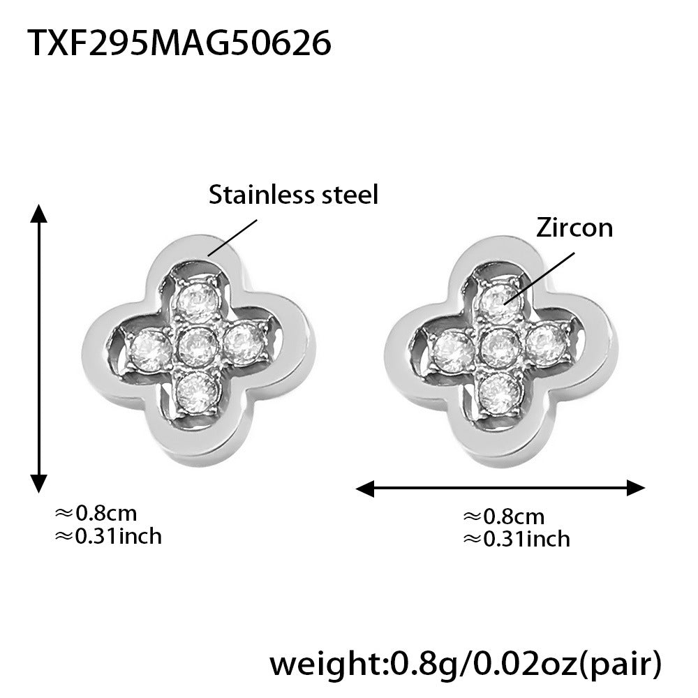 Lucky Clover 5A Zircon Titanium Jewelry Sets - Shuling Jewelry