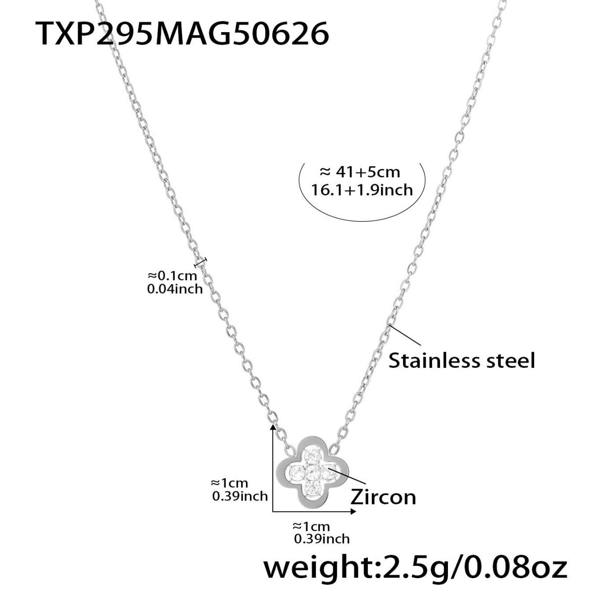 Lucky Clover 5A Zircon Titanium Jewelry Sets - Shuling Jewelry